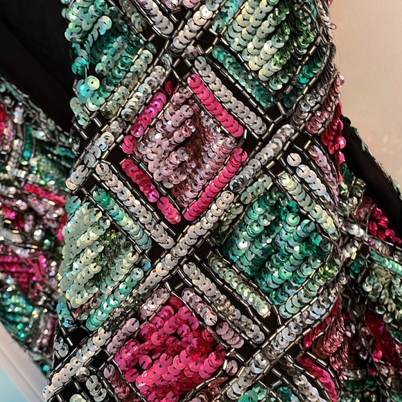 ASOS diamond belted mini dress in sequin - Picture 6 of 7